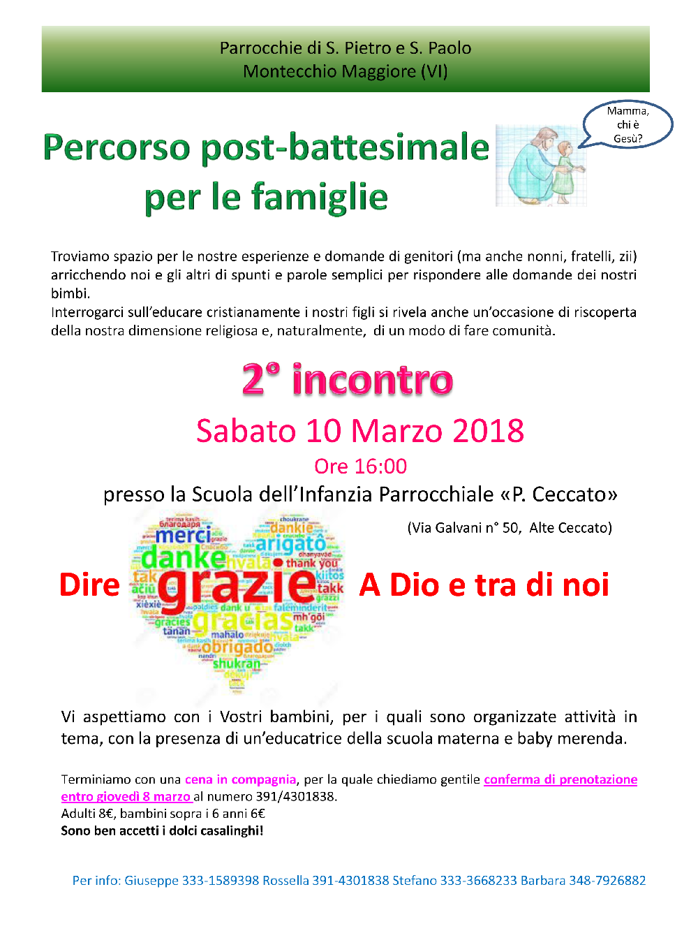 locandina Percorso post battesimale per le famiglie