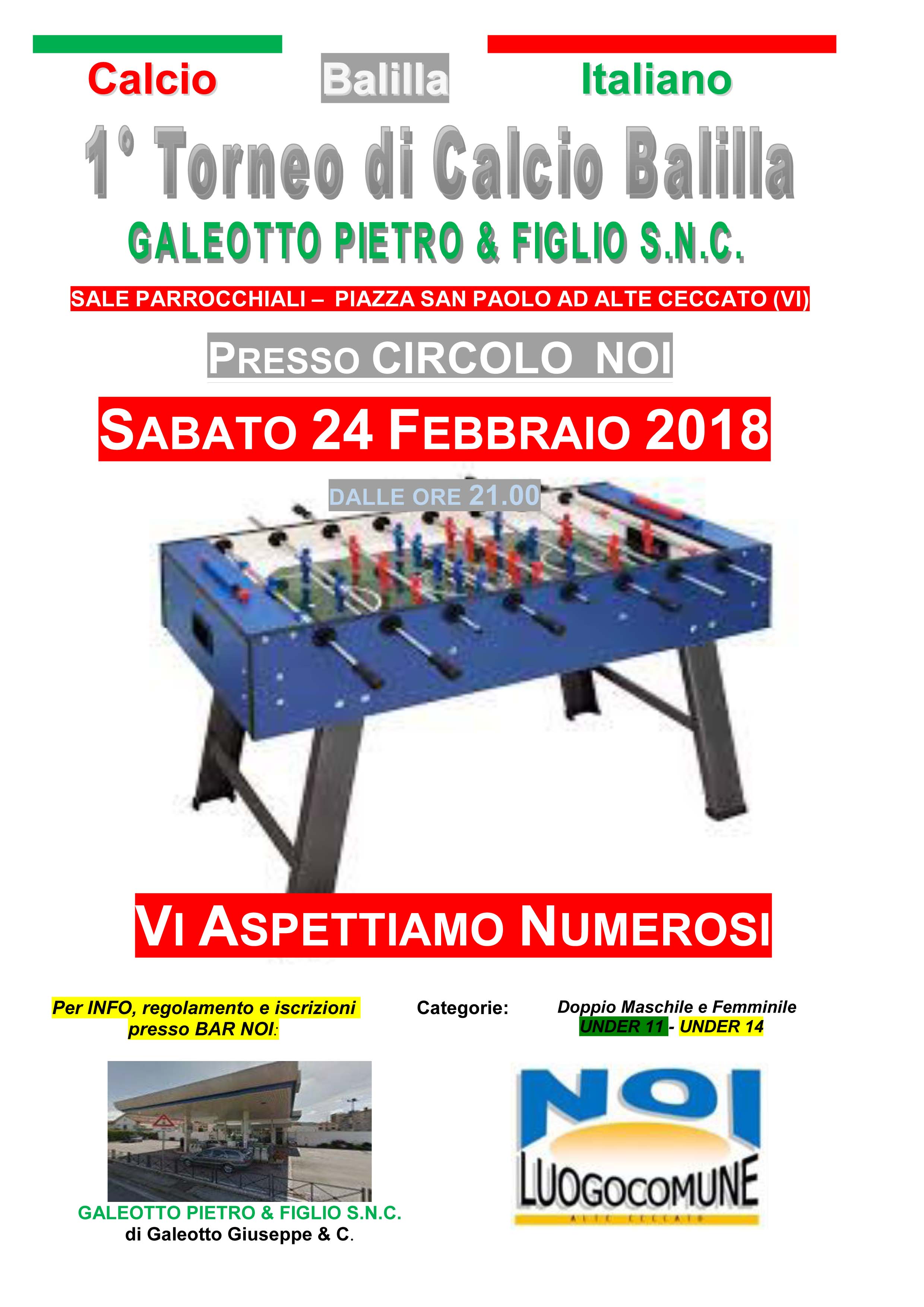Calcetto NOI 24 Febbraio 2018